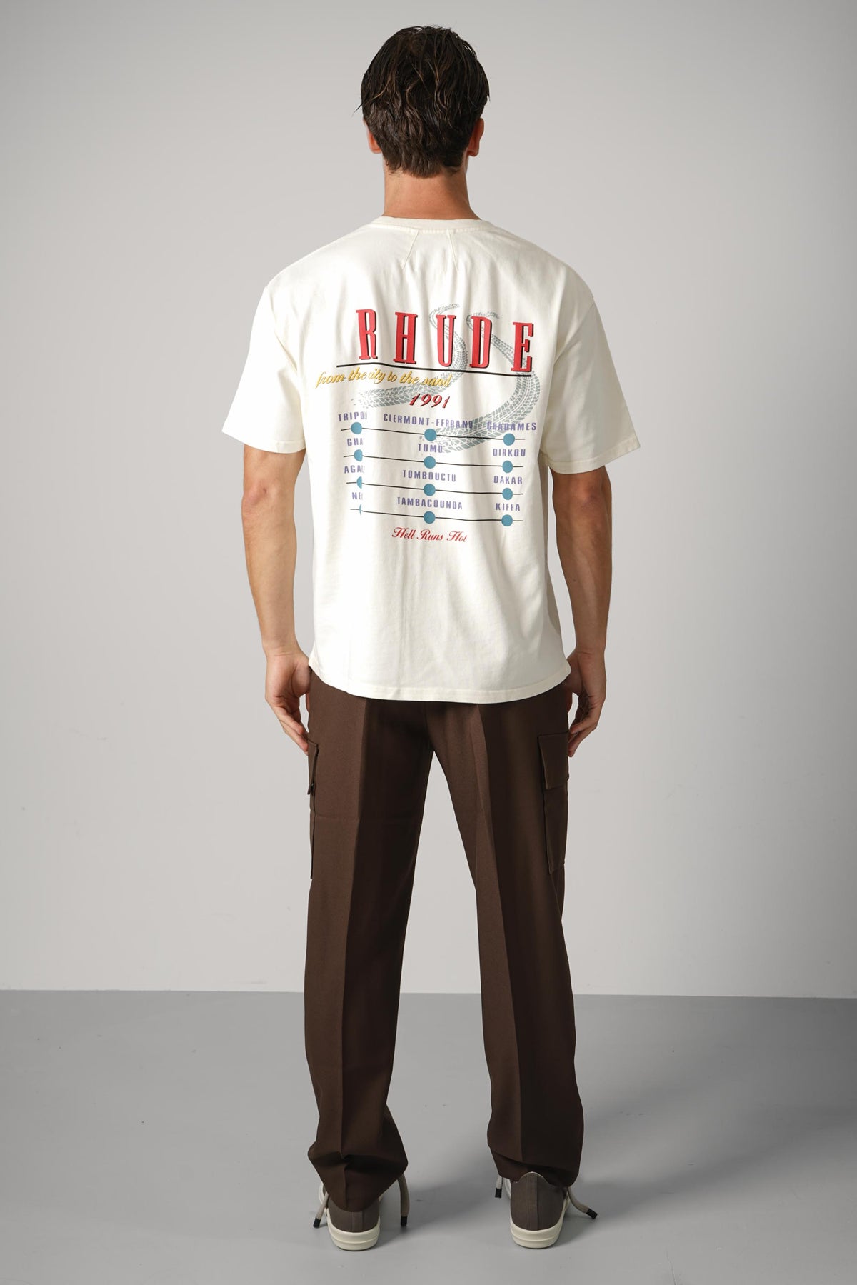 Rhude The Desert Decides Tee – Vintage White / Red / Multi