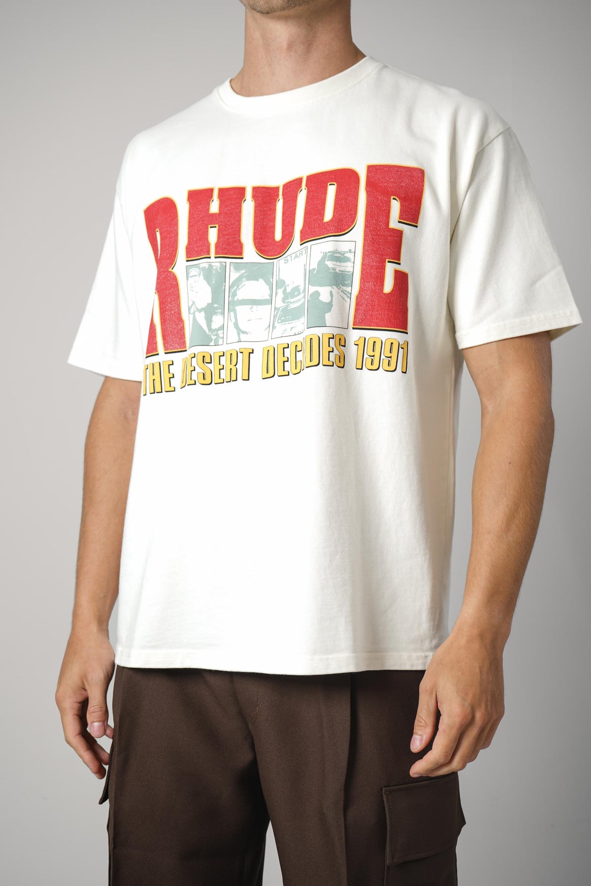 Rhude The Desert Decides Tee – Vintage White / Red / Multi