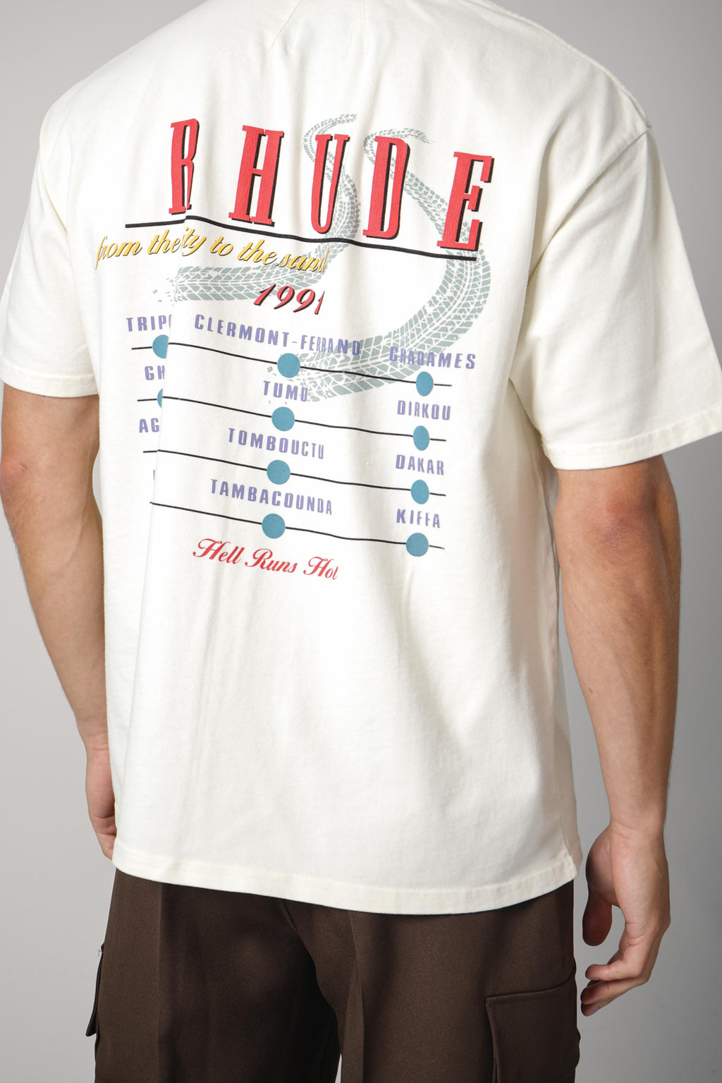 Rhude The Desert Decides Tee – Vintage White / Red / Multi