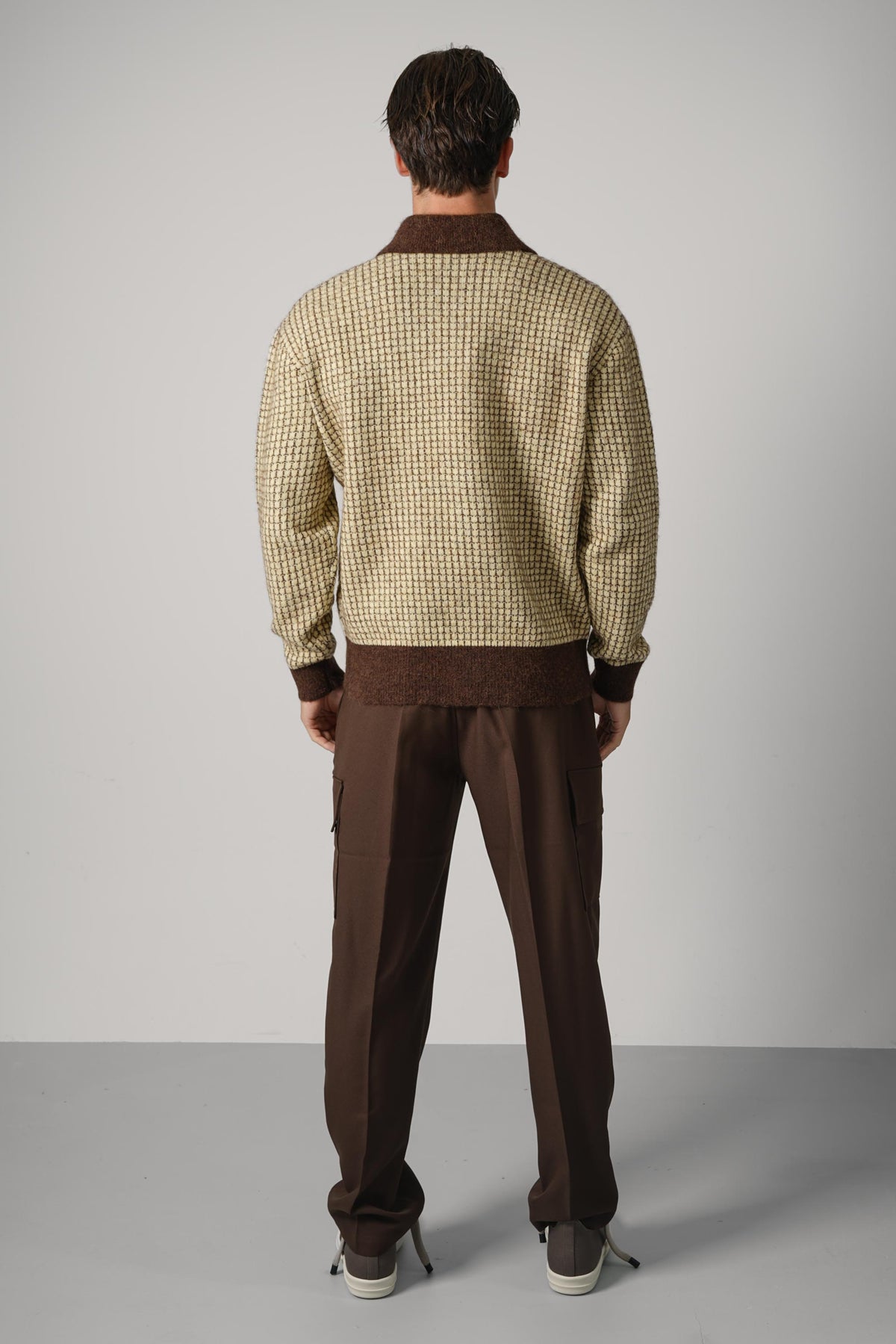Drôle de Monsieur Waffle Knitwear Cardigan Drôle Patch – Yellow