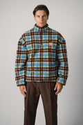 Drôle de Monsieur Checked Sherpa Half Zipped Jacket – Multicolor