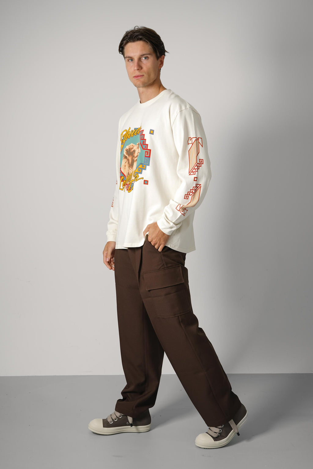 Rhude Legends of Dakar LS Tee – Vintage White / Multi
