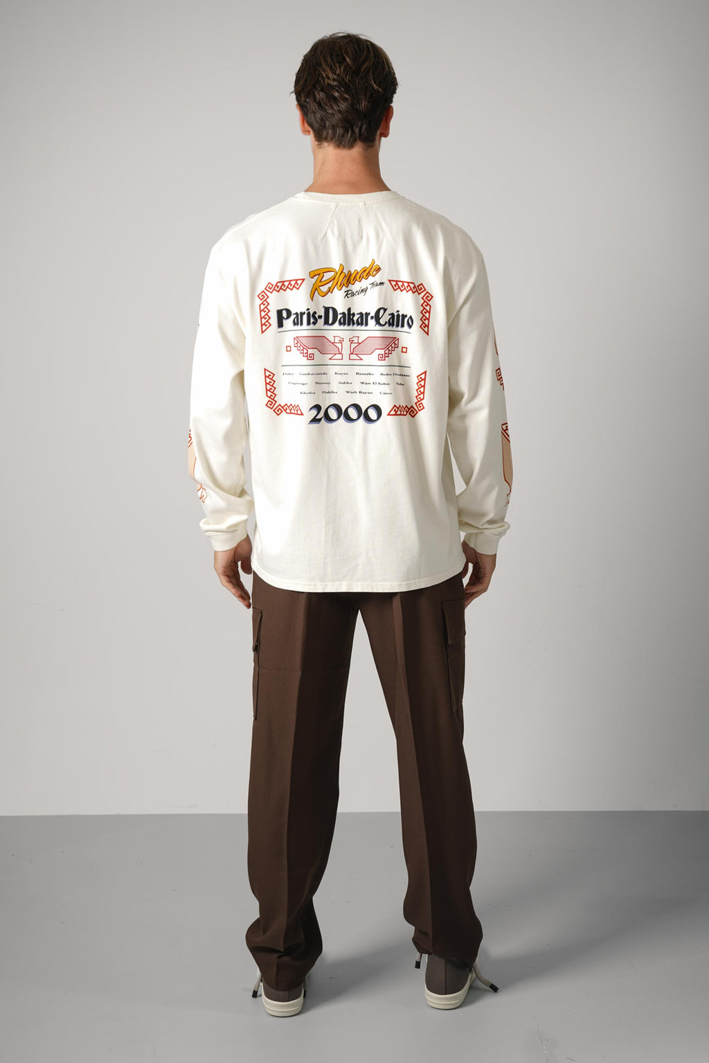 Rhude Legends of Dakar LS Tee – Vintage White / Multi