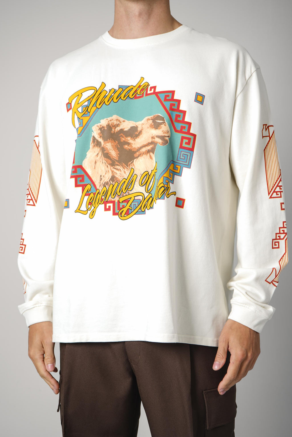 Rhude Legends of Dakar LS Tee – Vintage White / Multi