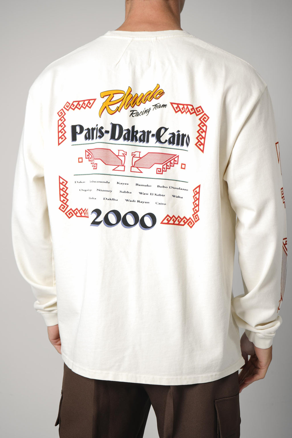 Rhude Legends of Dakar LS Tee – Vintage White / Multi