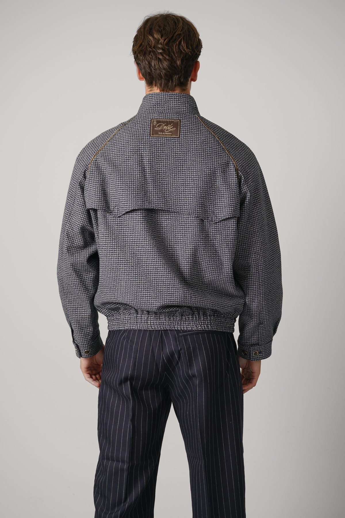 Drôle de Monsieur Houndstooth Baracuta Jacket – Navy