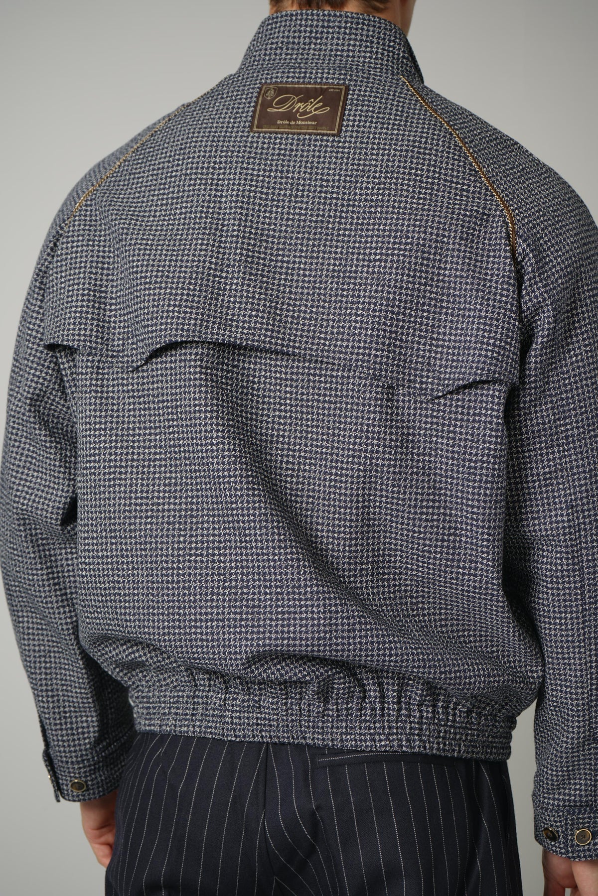 Drôle de Monsieur Houndstooth Baracuta Jacket – Navy