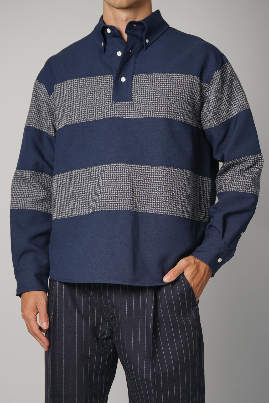 Drôle de Monsieur Striped Polo Shirt – Navy