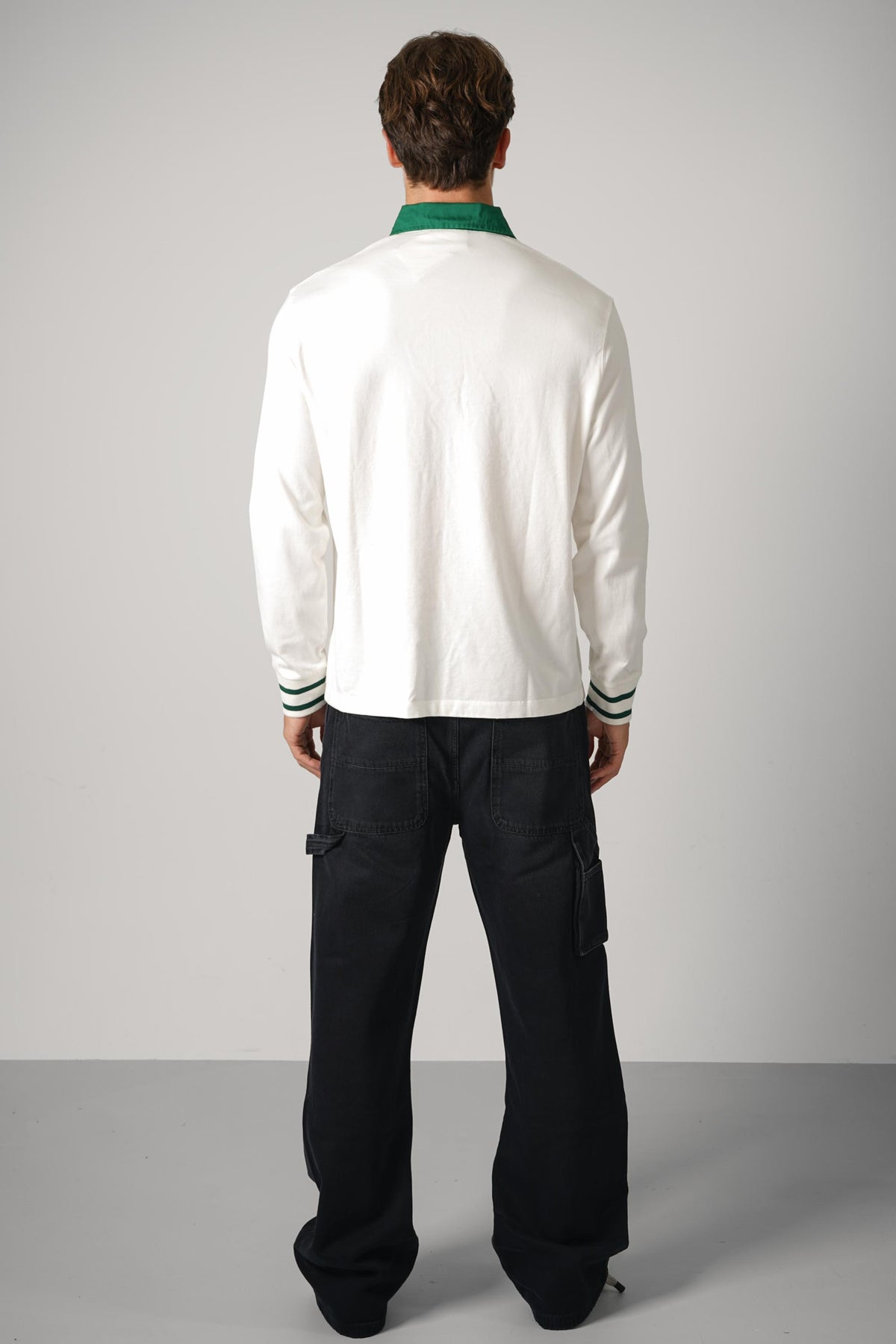 Drôle de Monsieur Slogan Longsleeve Polo – Off White