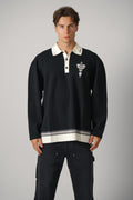 Amiri Lasso Knit Os Ls Polo – Black