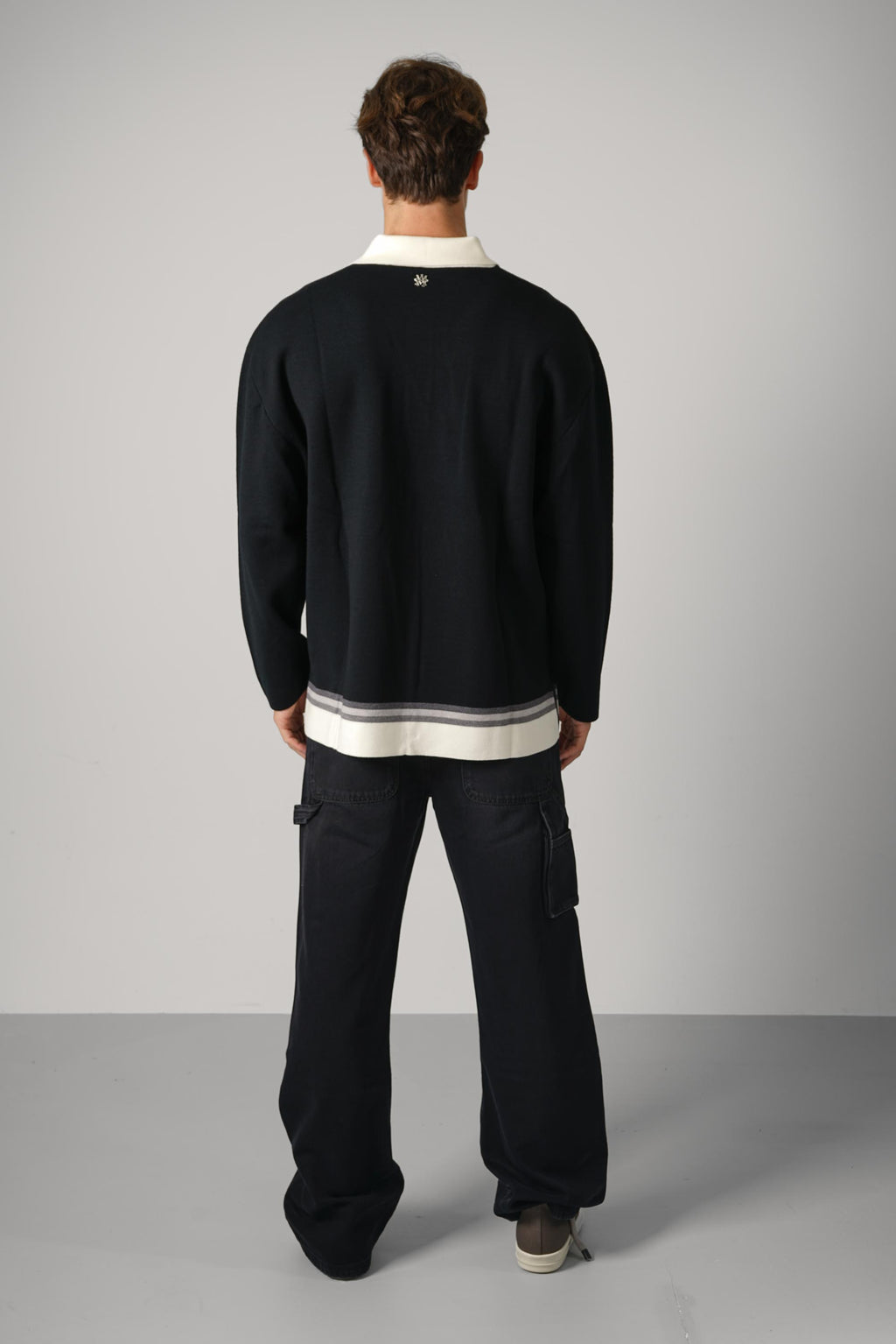 Amiri Lasso Knit Os Ls Polo – Black