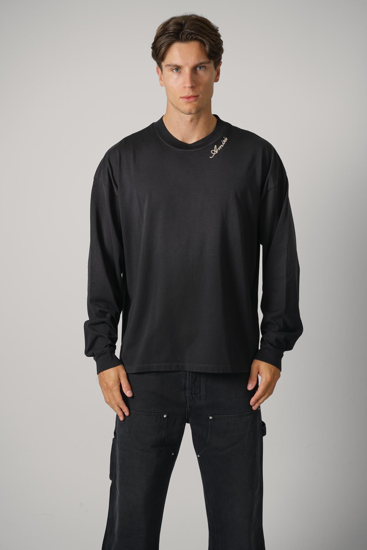 Amiri Script longsleeve Tee – Black