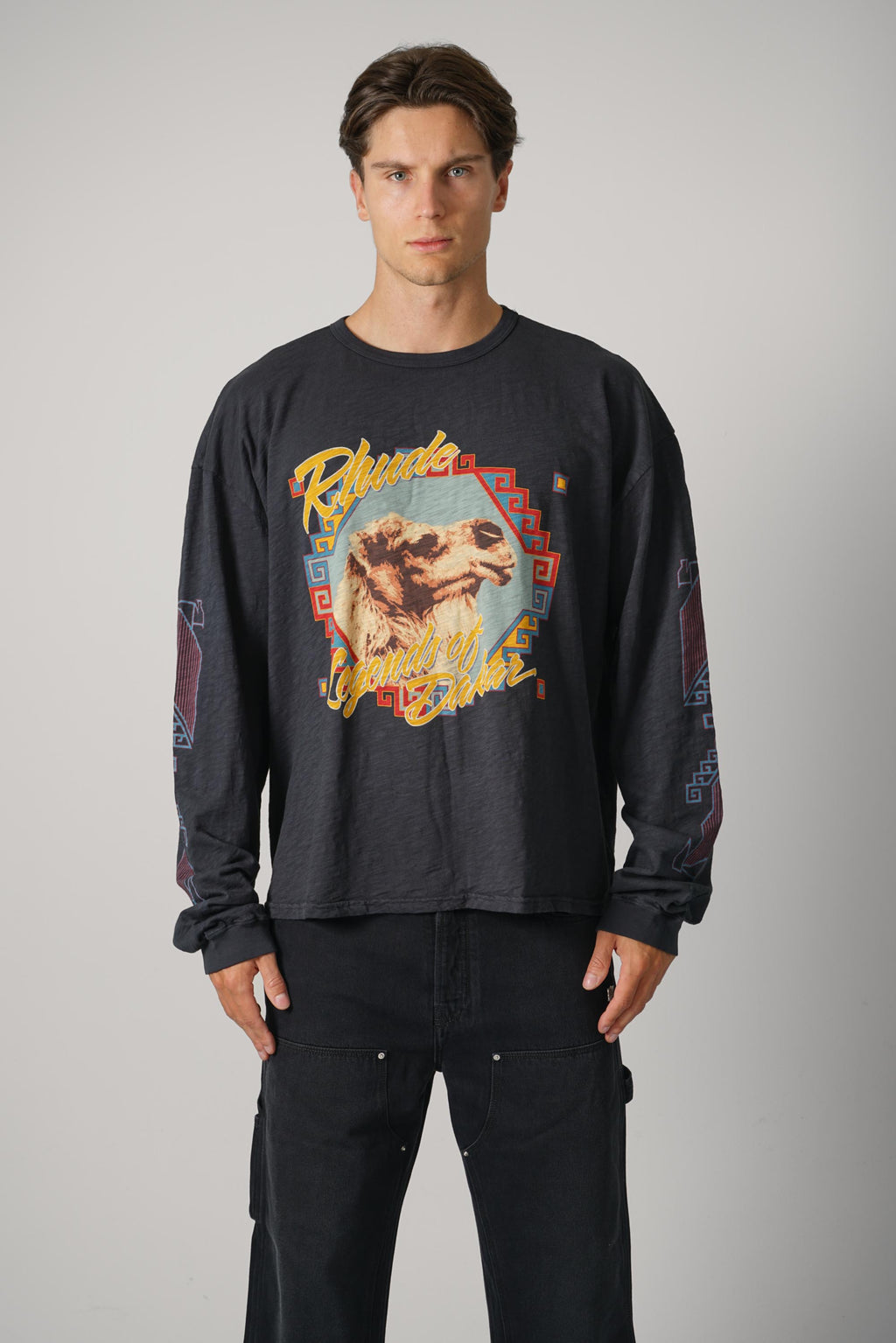 Rhude Legends of Dakar Longsleeve Tee – Black / Multi