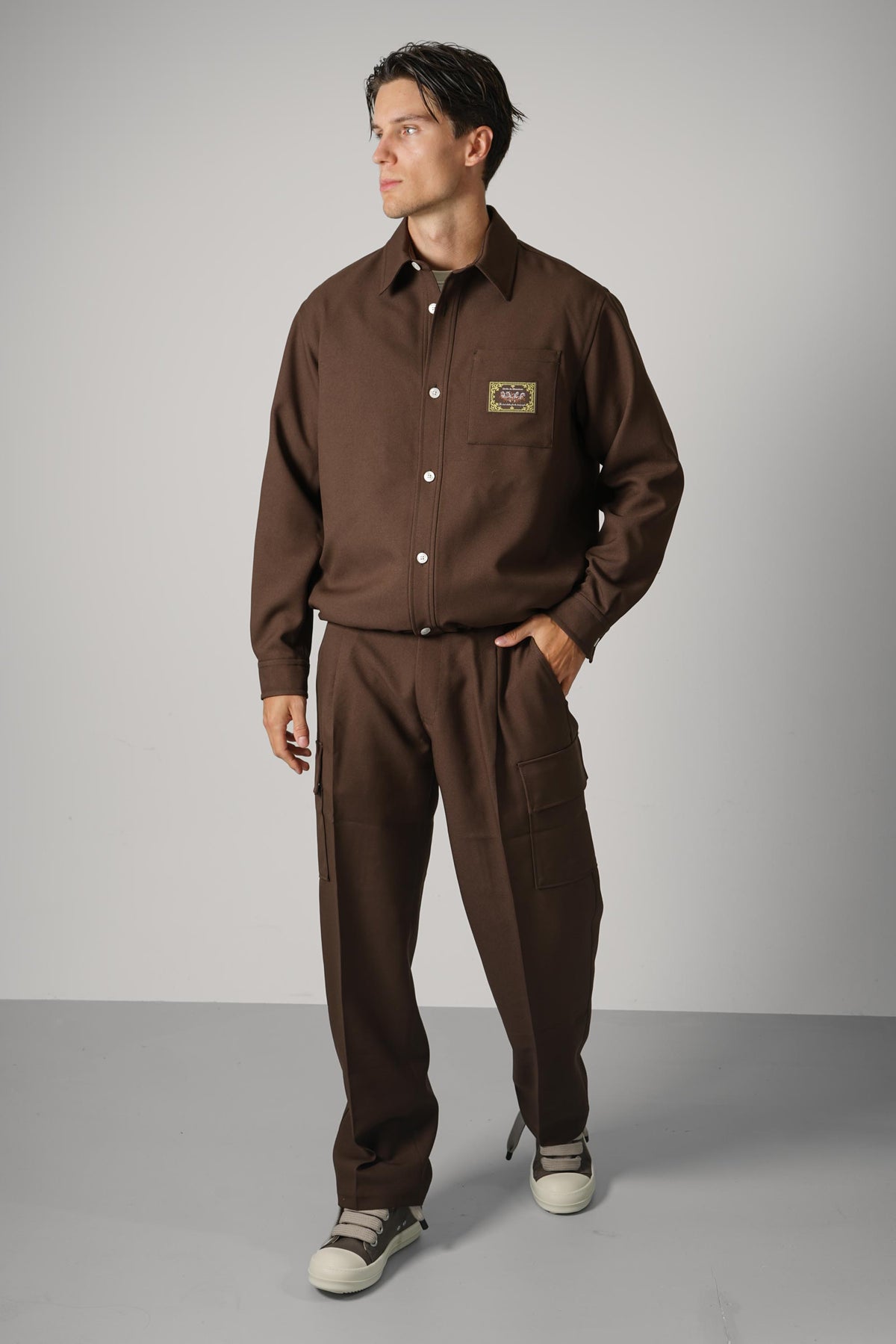 Drôle de Monsieur Twill Cargo Pants – Brown