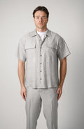 02 Marco Pescarolo Sette Linen Overshirt Grey
