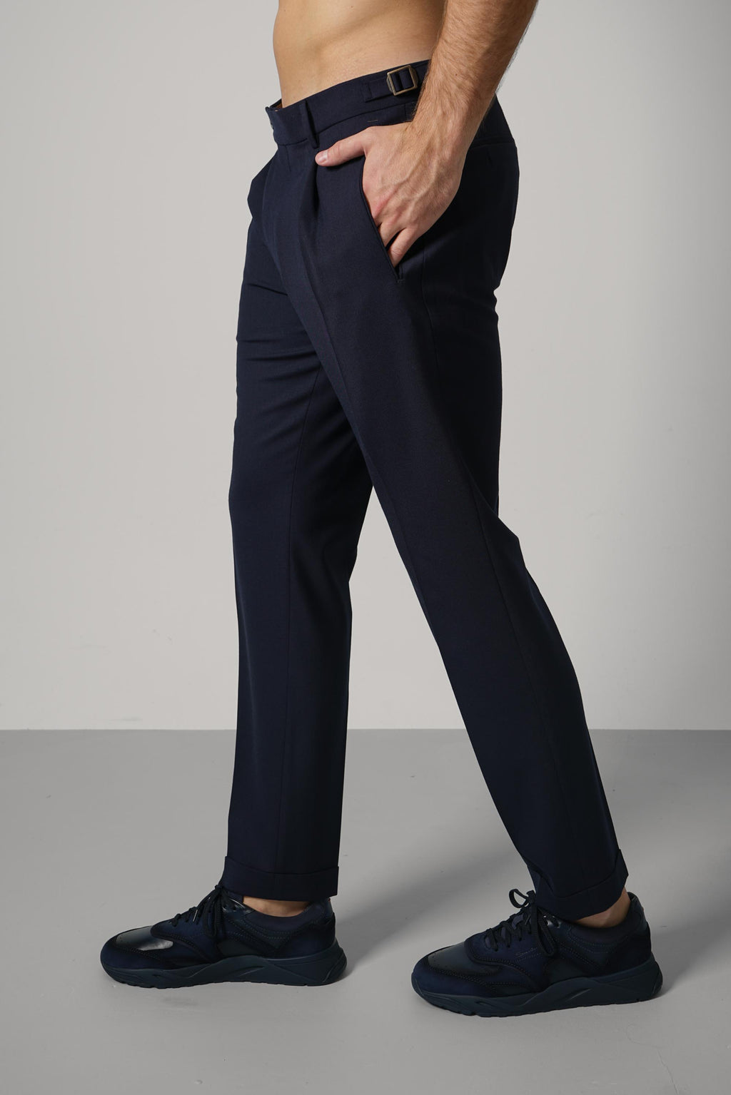 Berwich Retrolong Trousers – Navy