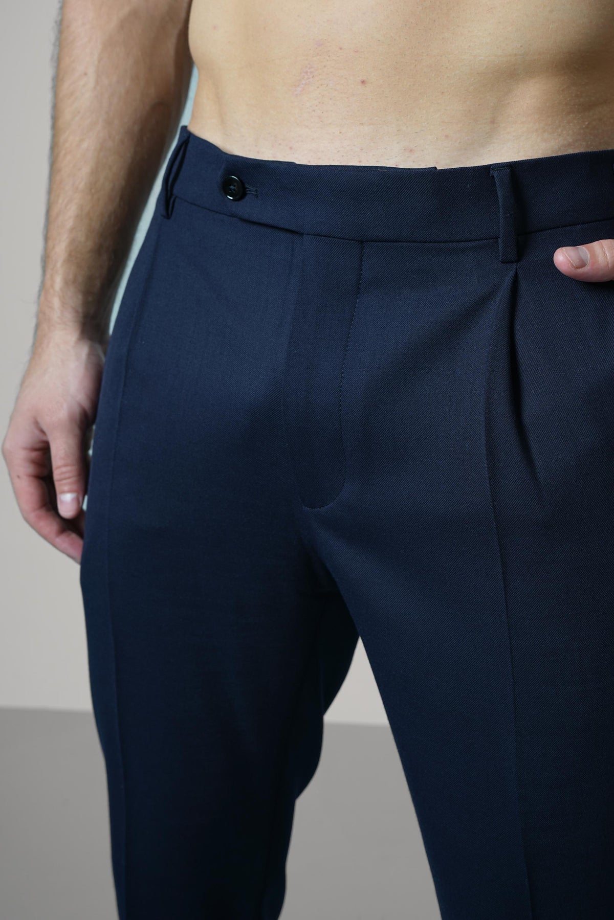 Berwich Retrolong Trousers – Navy