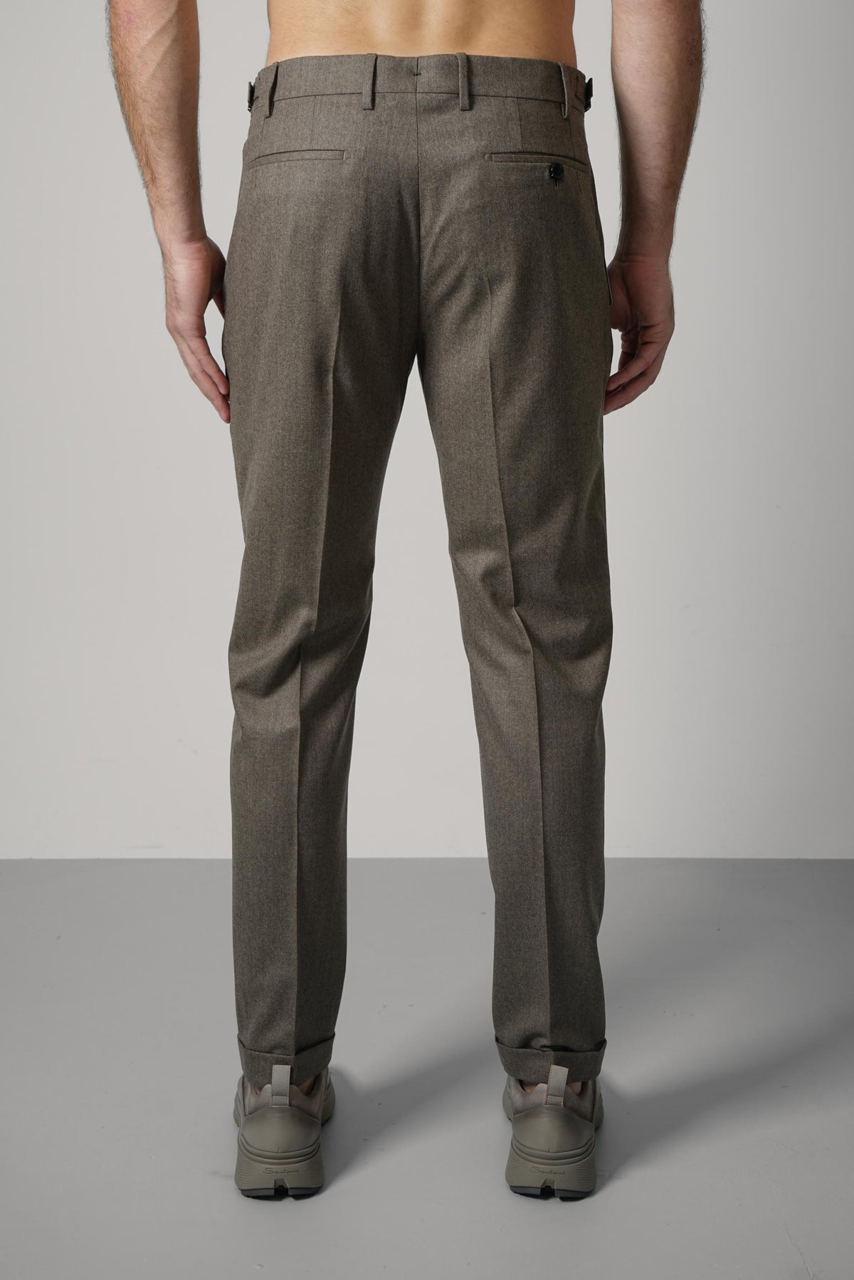 Berwich Retrolong Trousers – Dk Beige