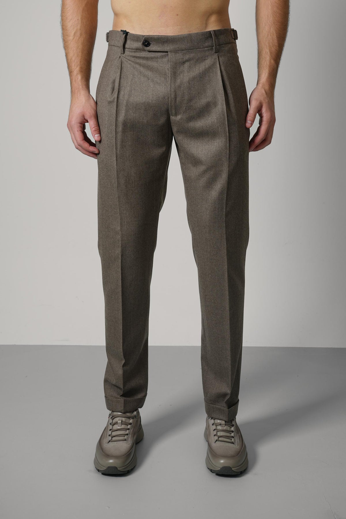 Berwich Retrolong Trousers – Dk Beige