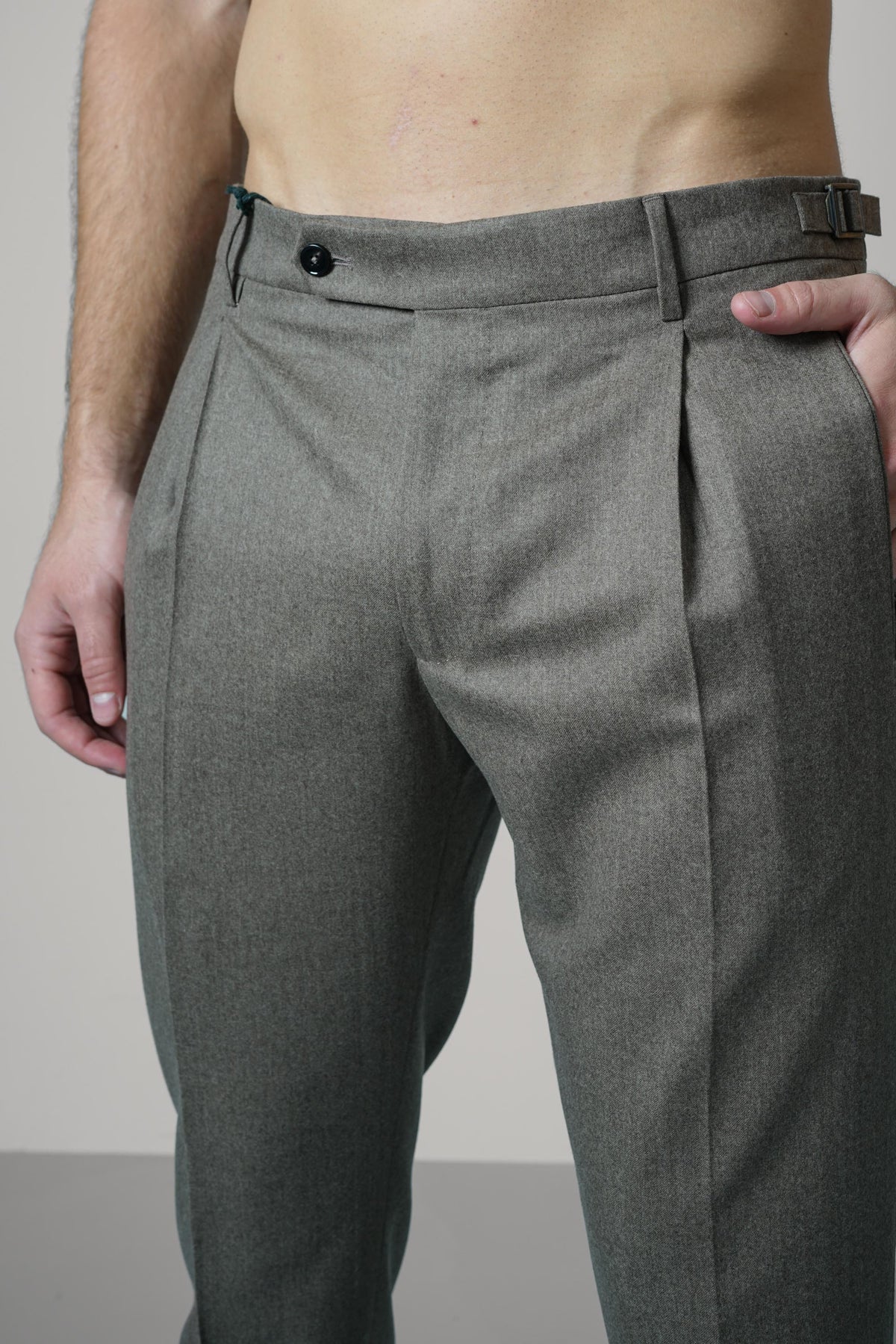 Berwich Retrolong Trousers – Dk Beige