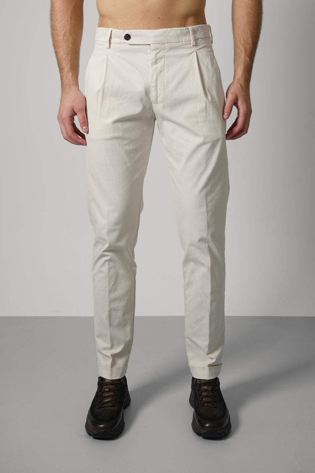 Berwich Retrolong-gd Trousers – Latte