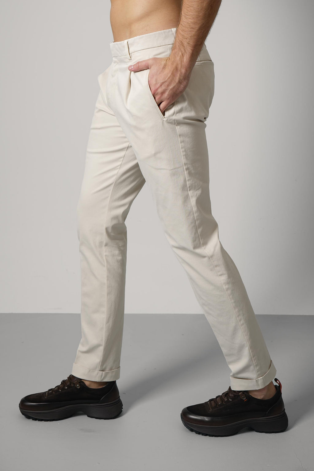Berwich Retrolong-gd Trousers – Latte