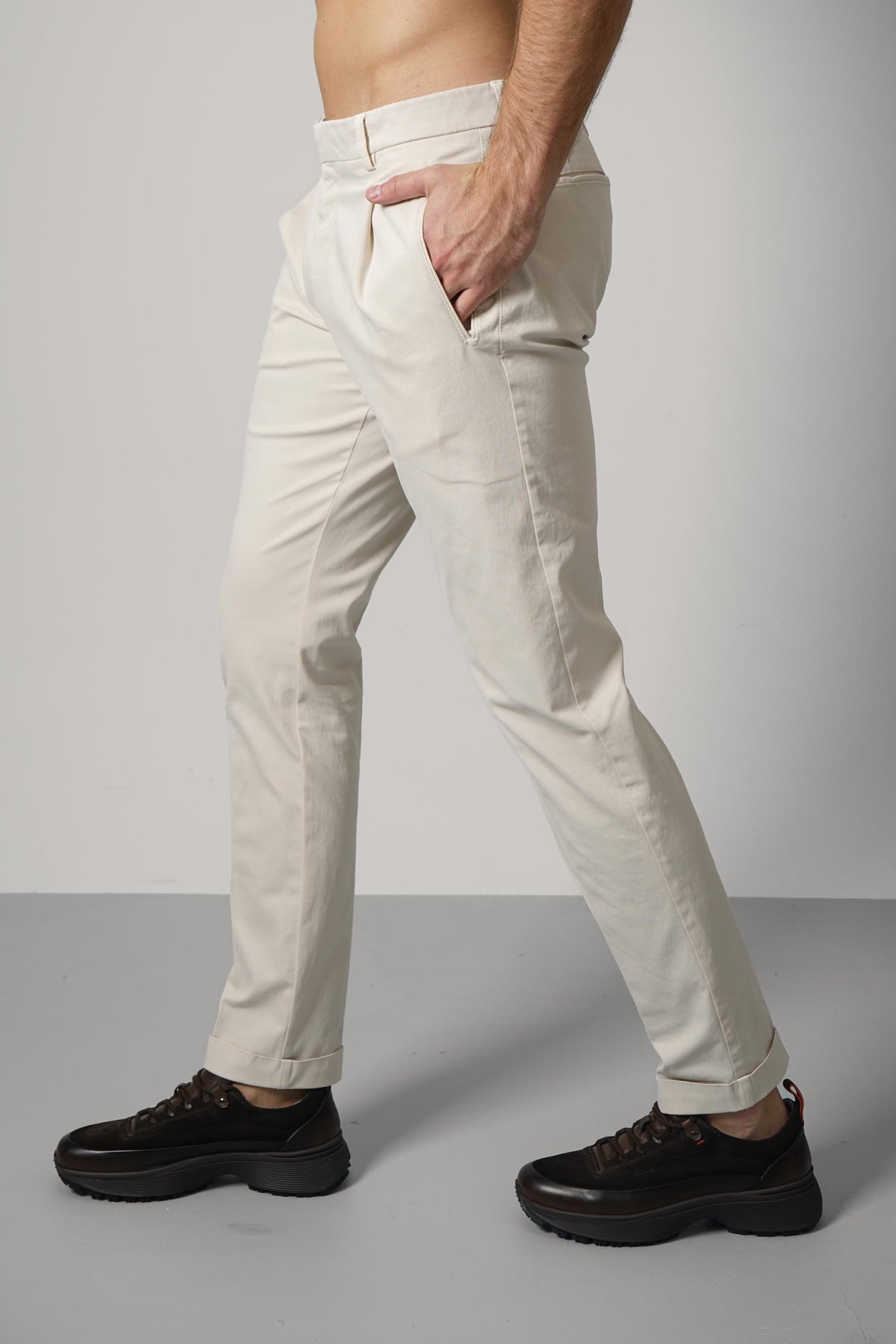 Berwich Retrolong-gd Trousers – Latte