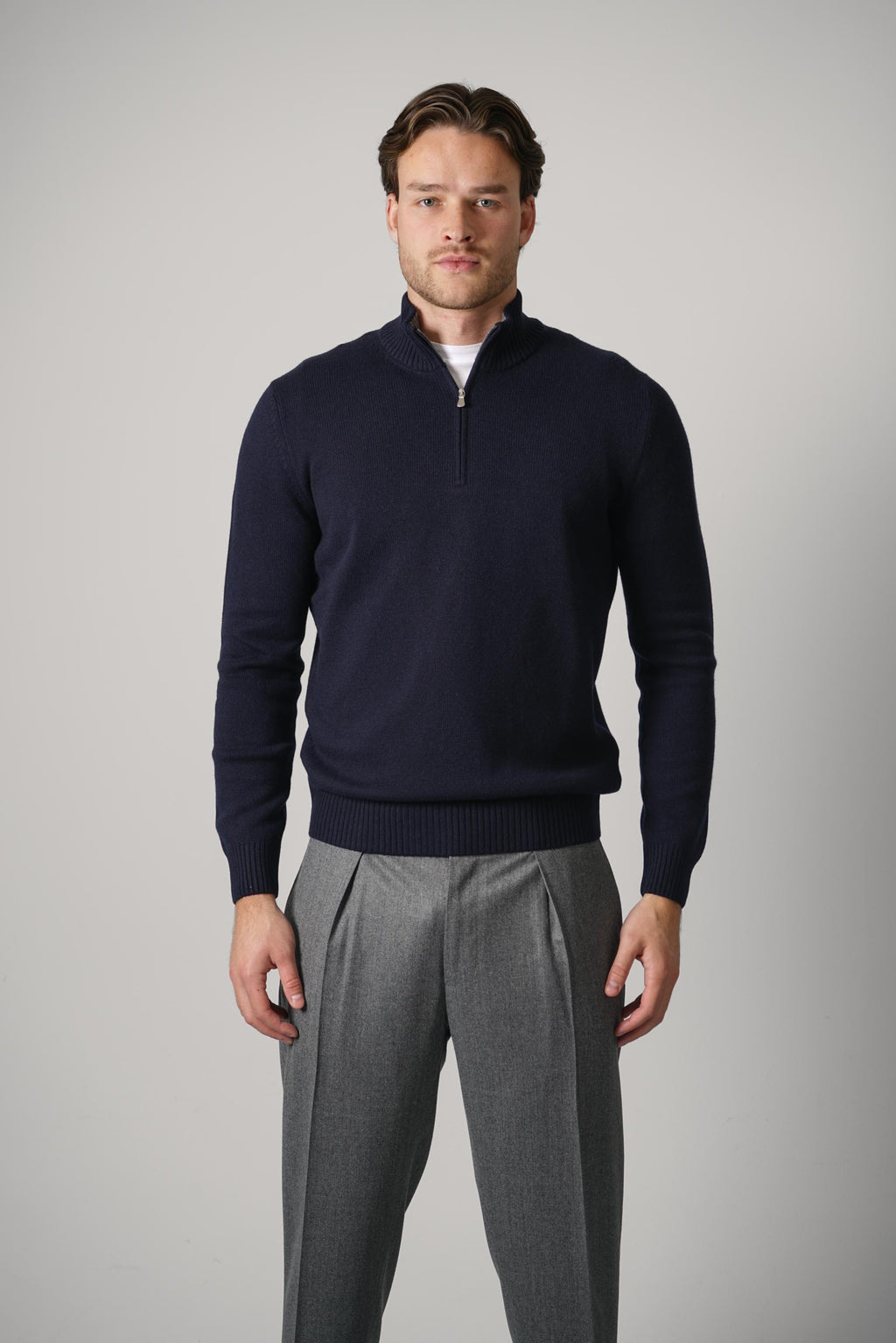 Gran Sasso mock zip – navy