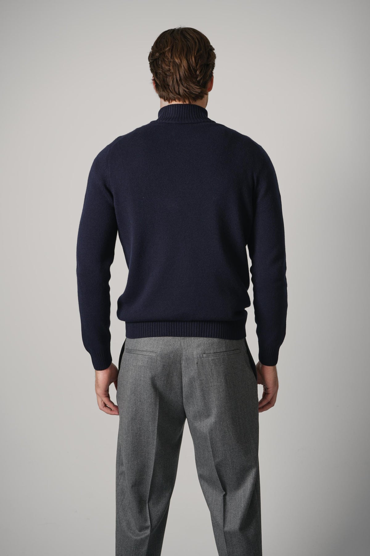 Gran Sasso mock zip – navy