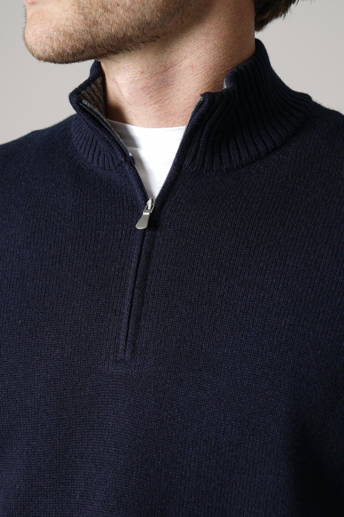 Gran Sasso mock zip – navy