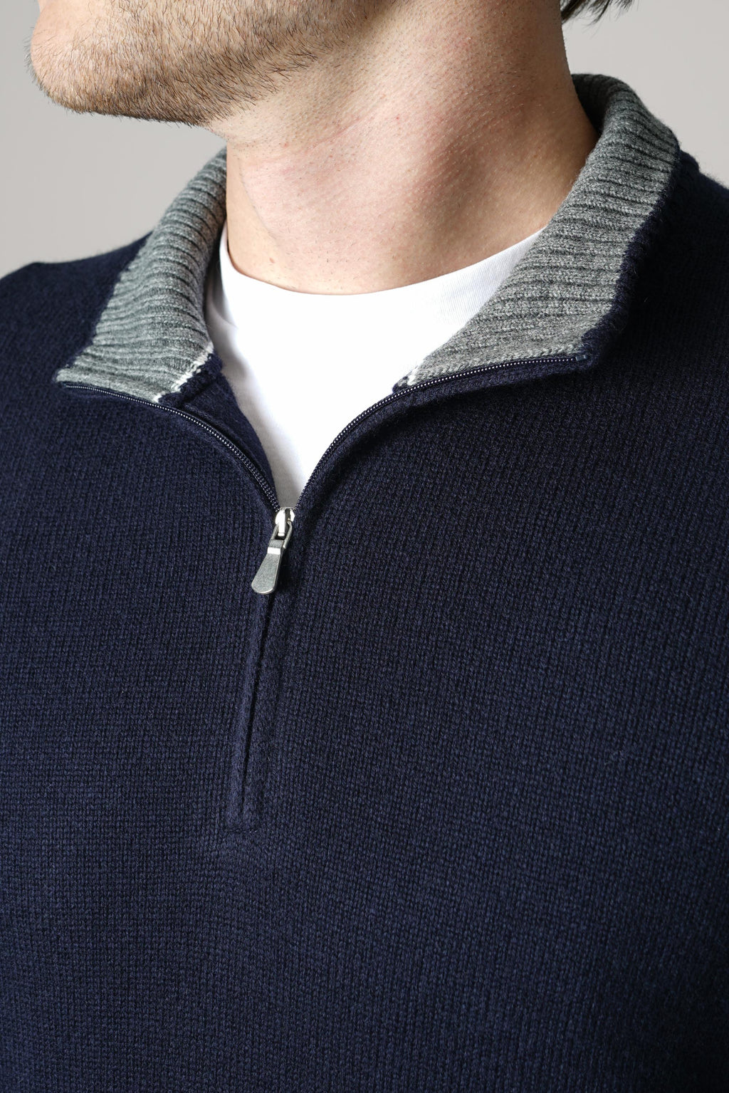Gran Sasso mock zip – navy