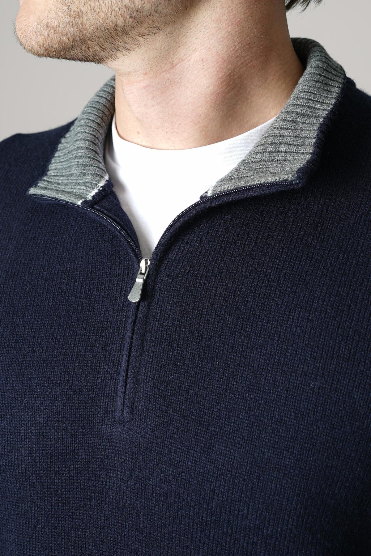 Gran Sasso mock zip – navy