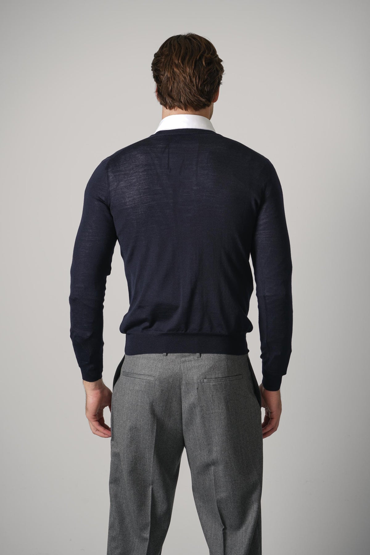 Gran Sasso V-Neck L/S – Navy