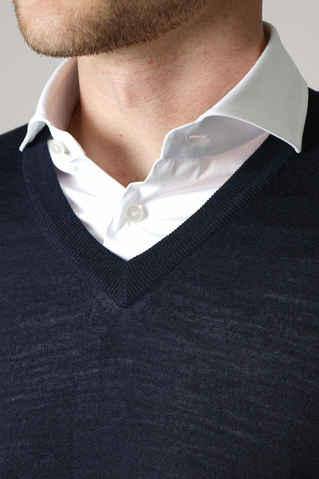 Gran Sasso V-Neck L/S – Navy