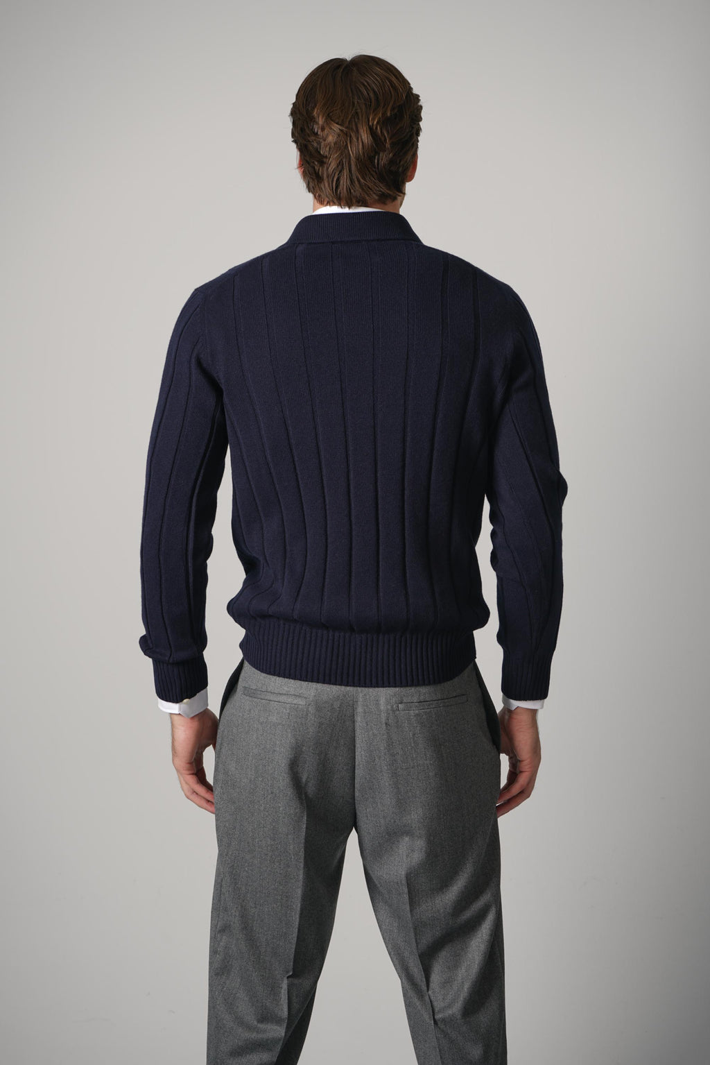 Gran Sasso Tennis L/S V-neck – navy