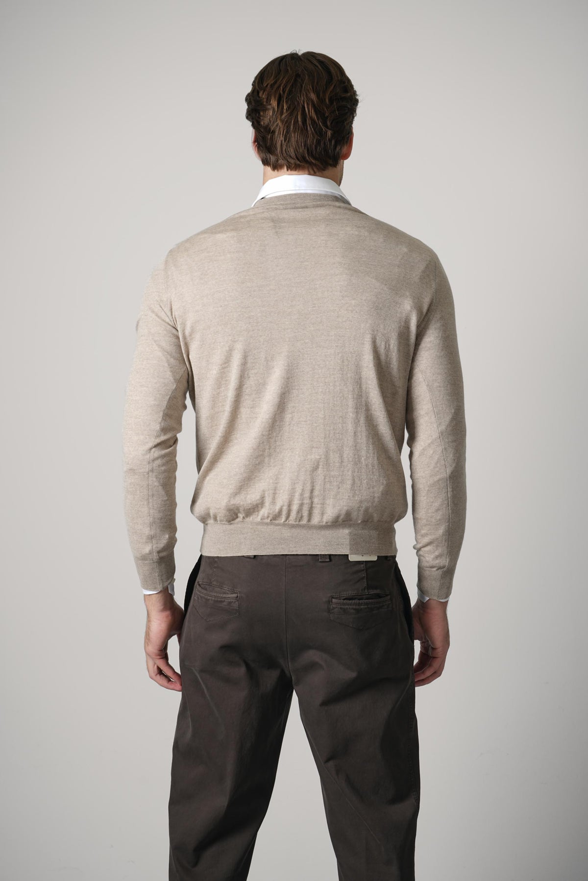 Gran Sasso V-Neck L/S – Greige