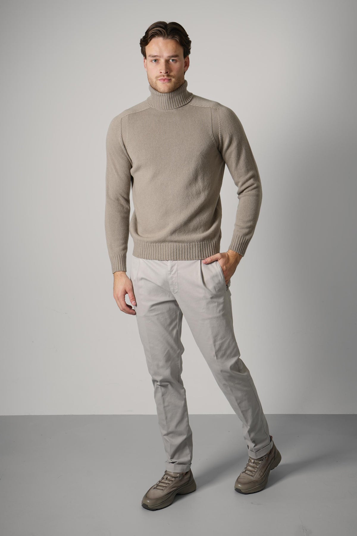 Gran Sasso Turtle Neck – Greige