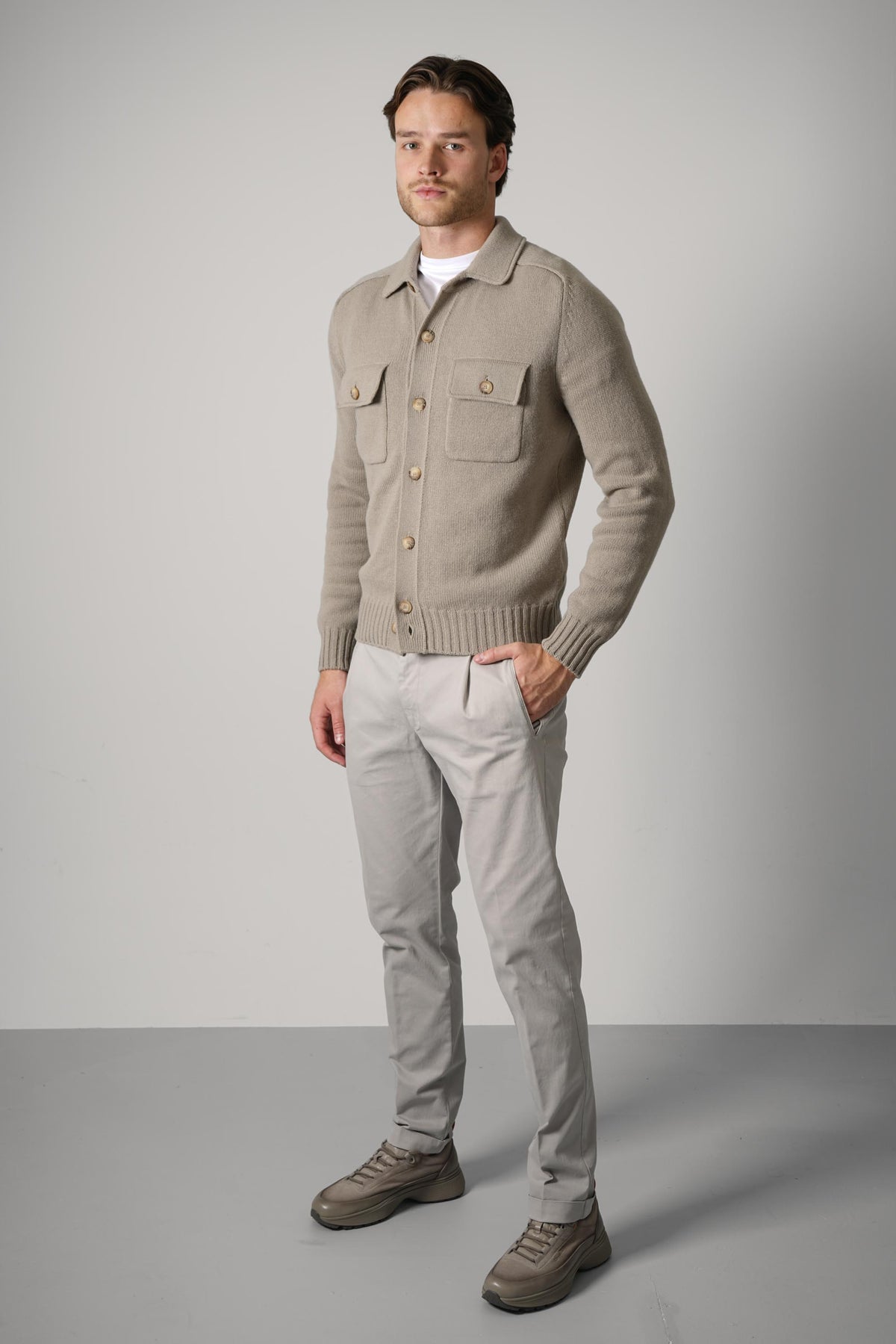 Gran Sasso Knitted Overshirt – Sand
