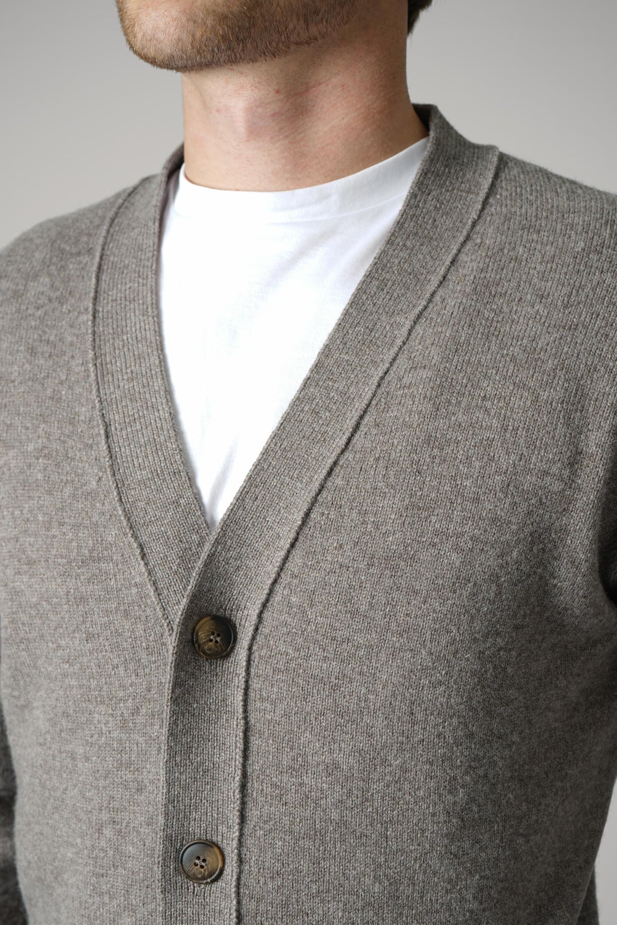 Gran Sasso Cardigan L/S Relaxed Fit – Greige