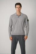 Longsleeve Polo – Grey Melange (5100018)