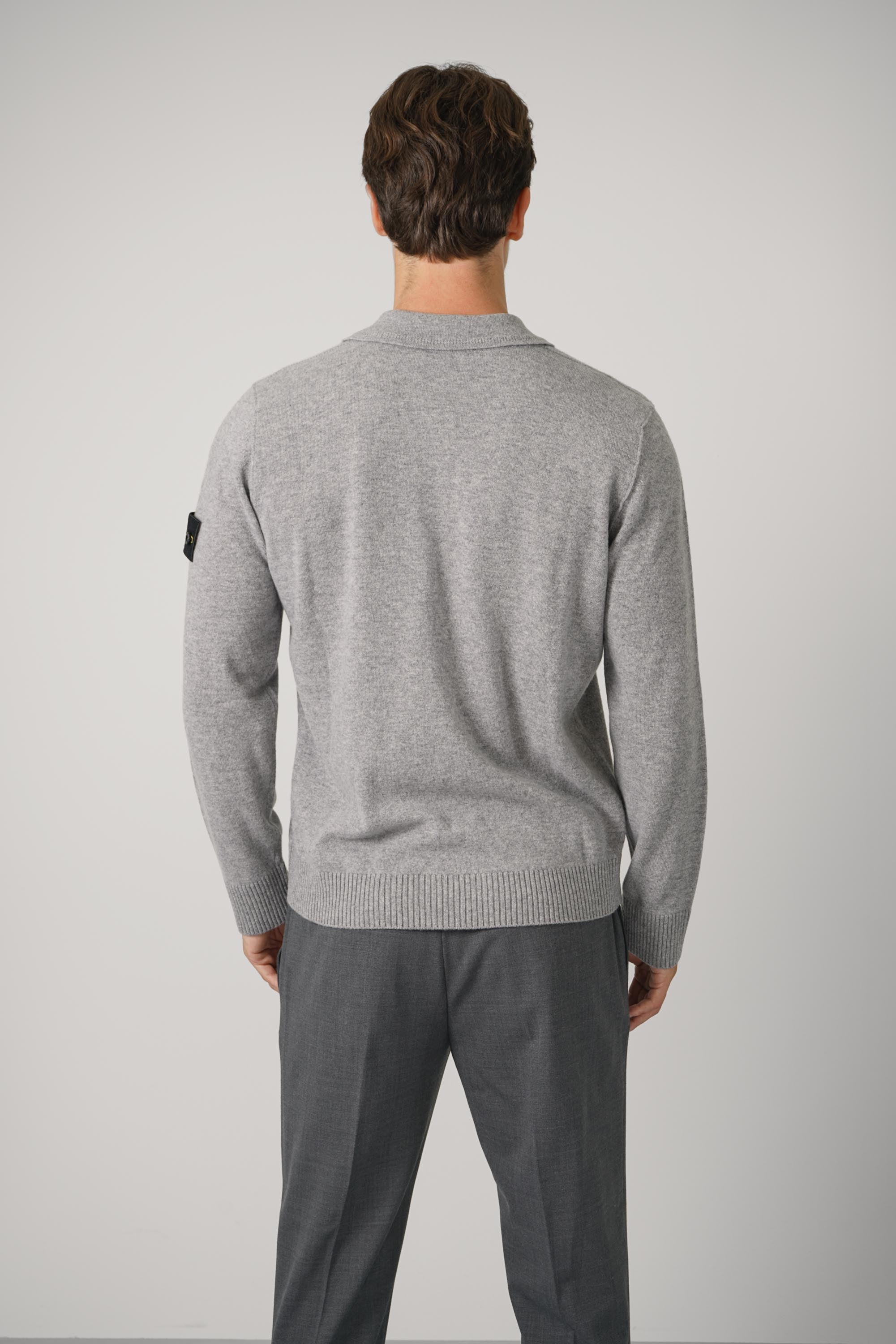 Longsleeve Polo – Grey Melange (5100018)