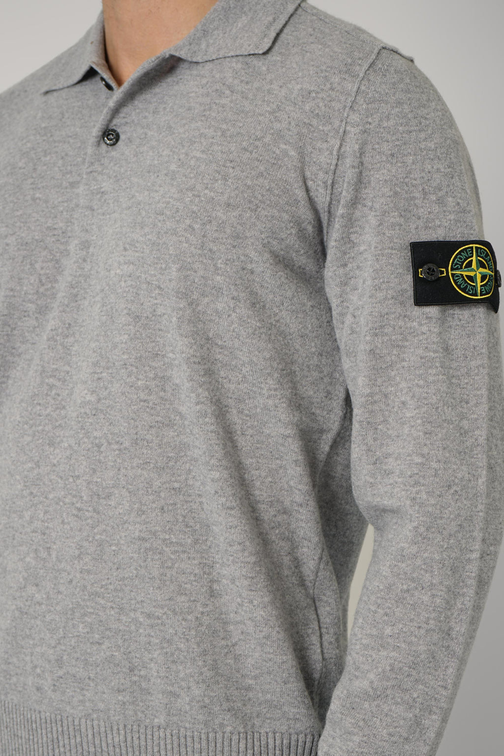 Longsleeve Polo – Grey Melange (5100018)