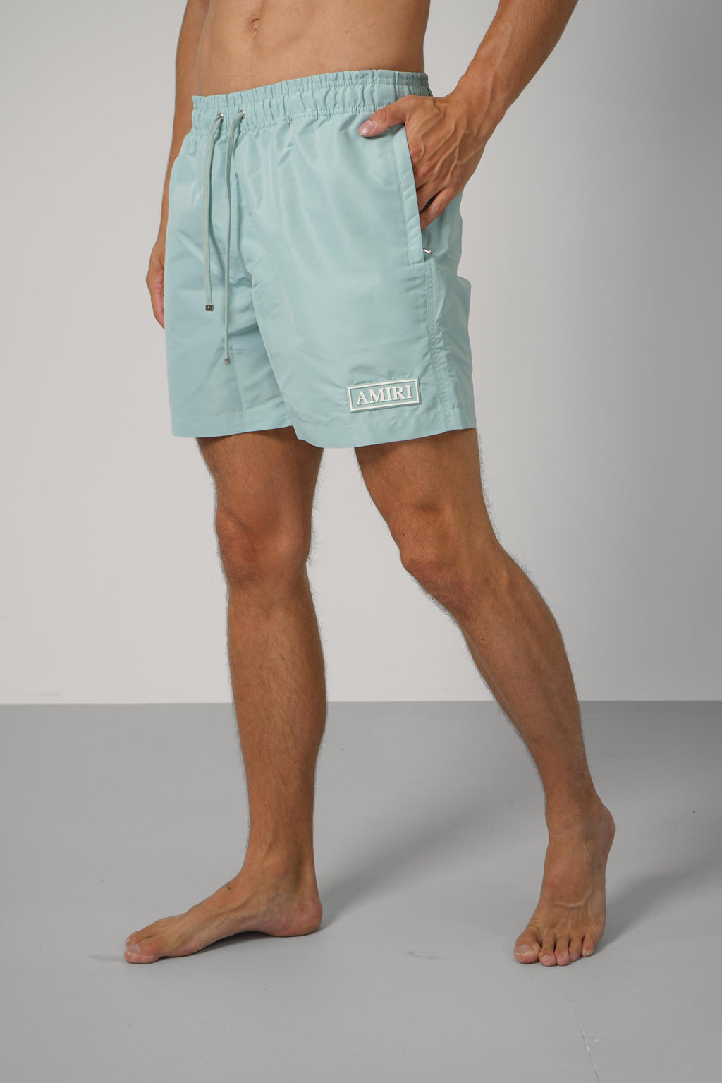 Amiri Patch Swimshort – Powder Teal