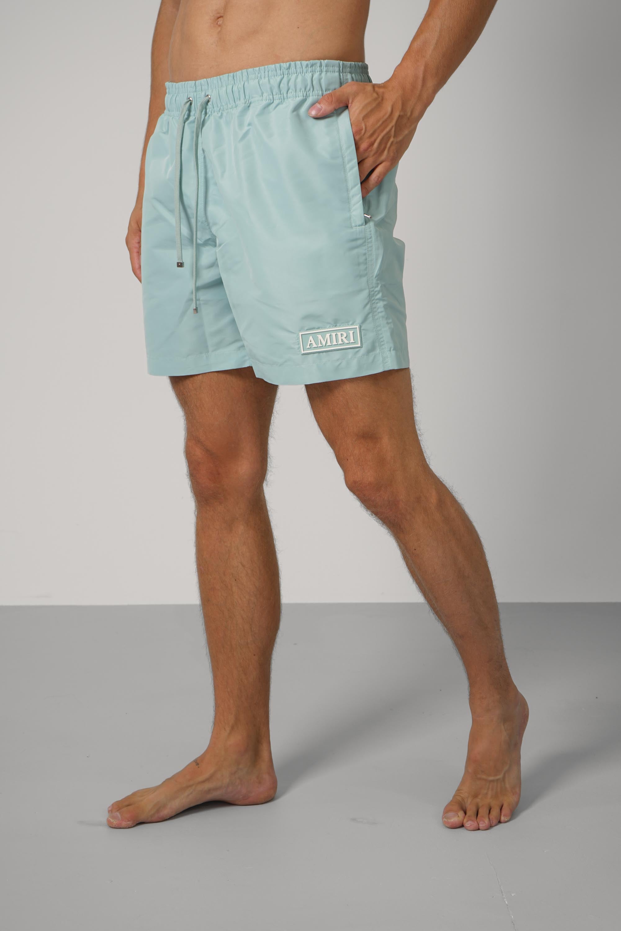 Amiri Patch Swimshort – Powder Teal