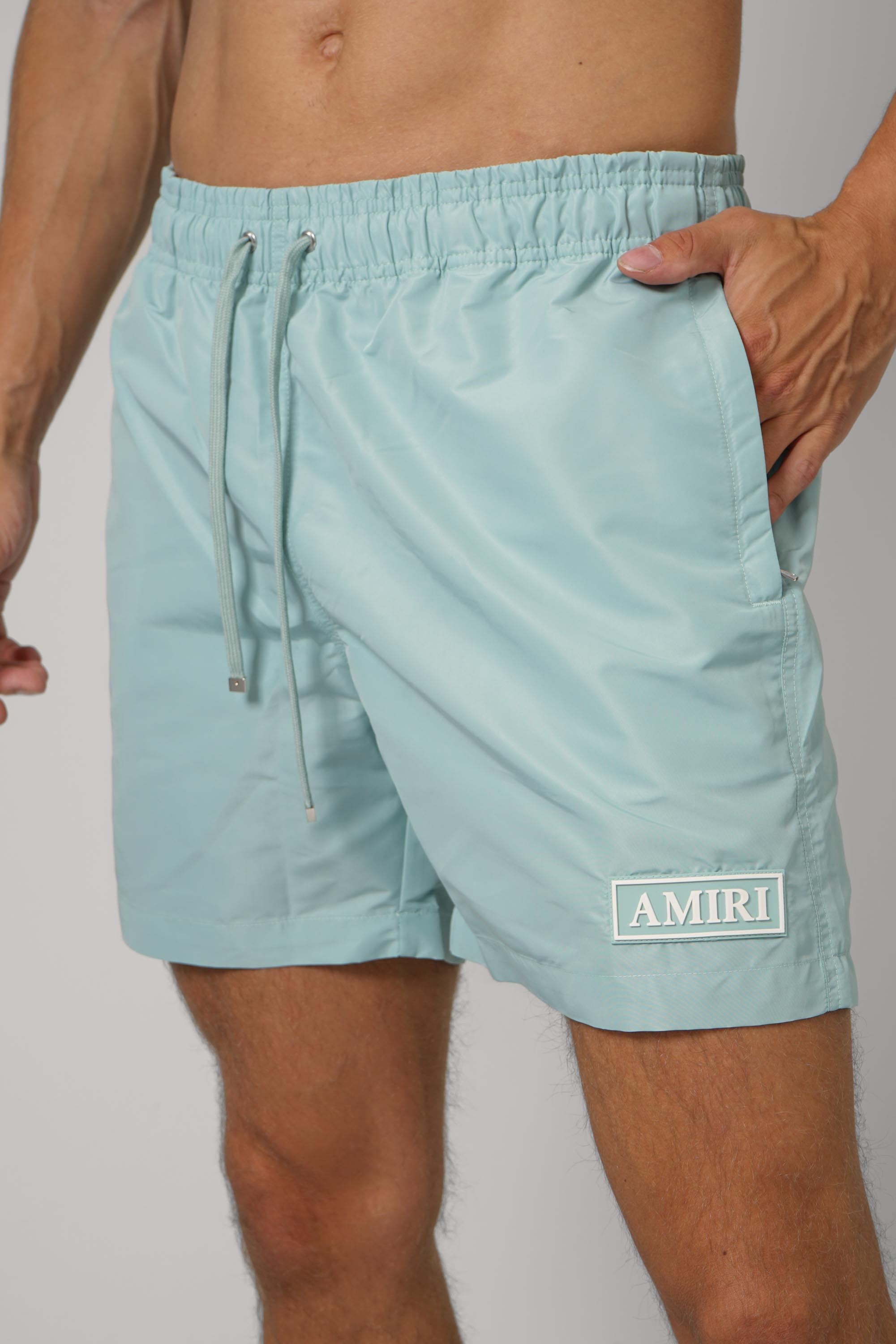 Amiri Patch Swimshort – Powder Teal