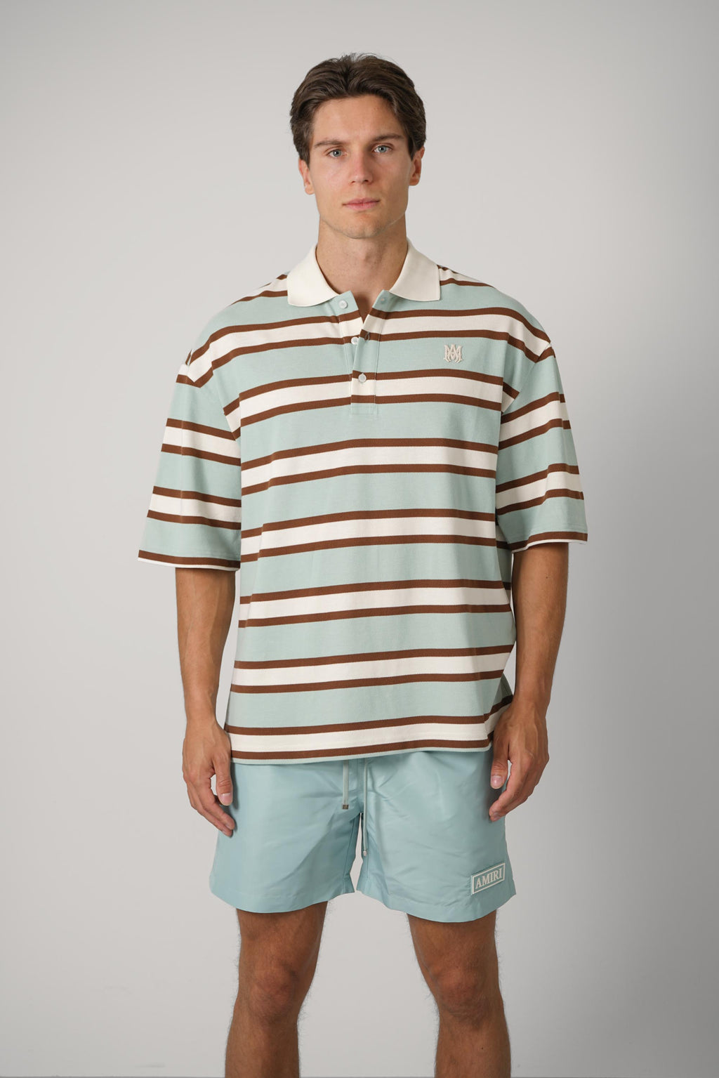 Ma Stripe Skate Ss Polo – Powder Teal