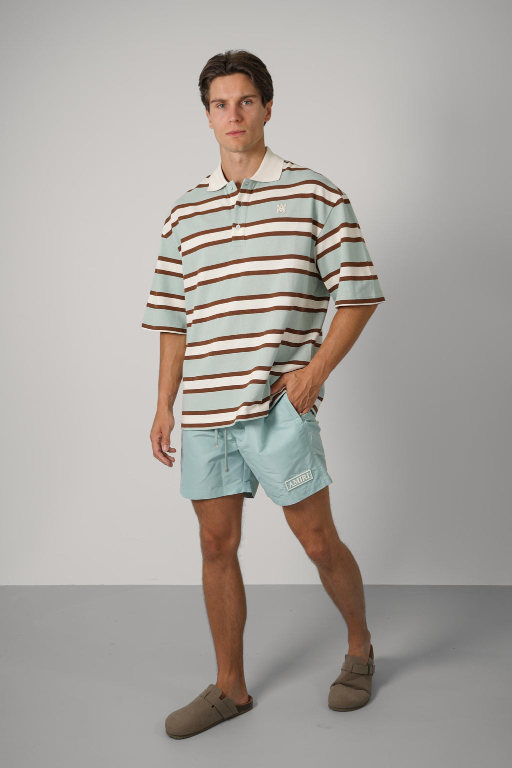 Ma Stripe Skate Ss Polo – Powder Teal