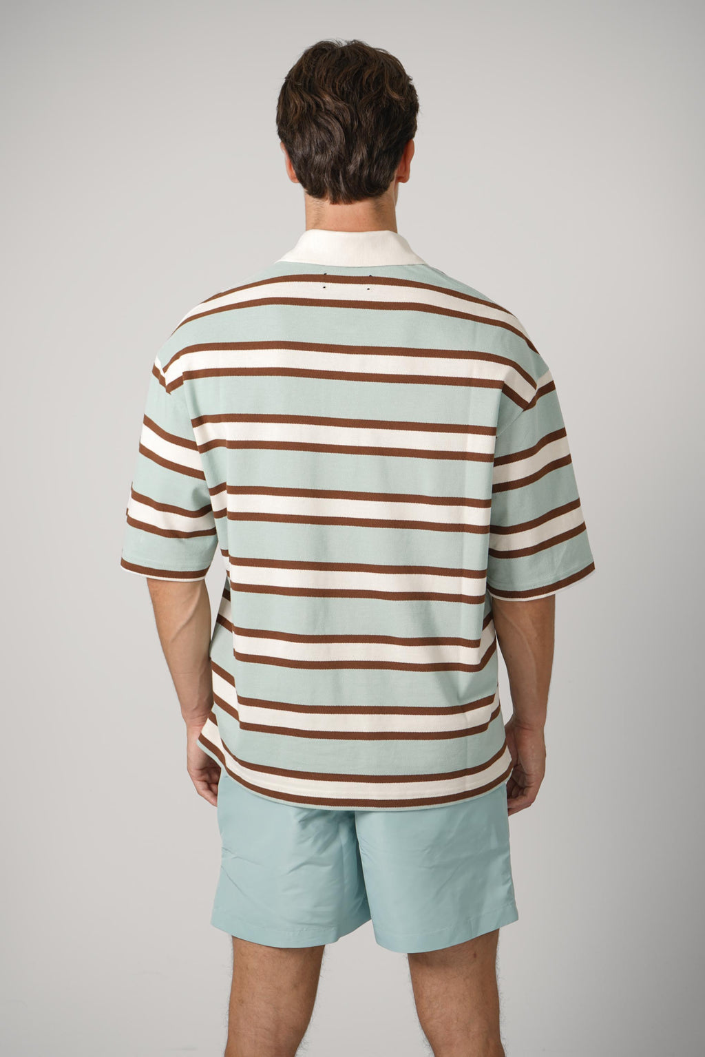 Ma Stripe Skate Ss Polo – Powder Teal