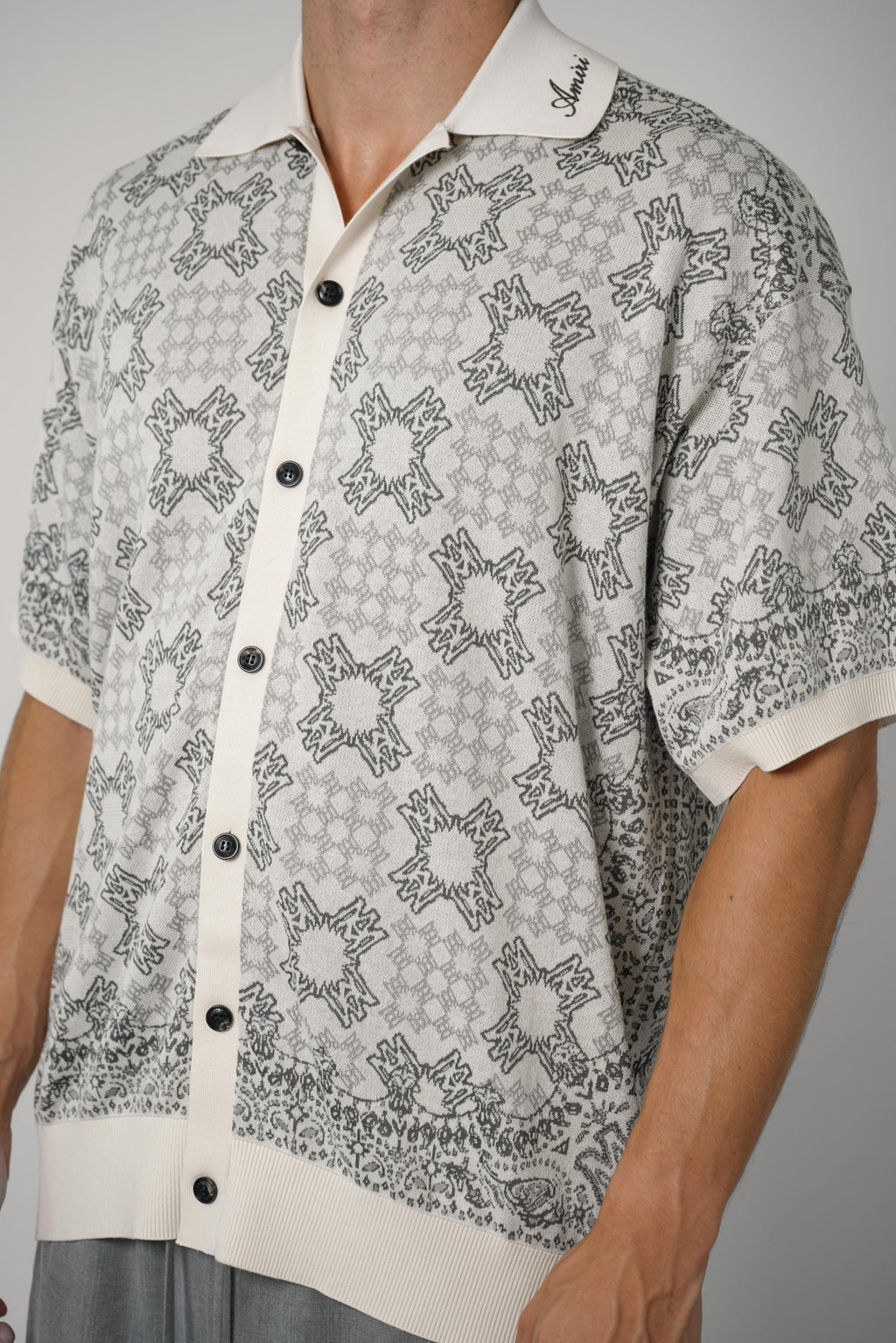 Ma Quad Check Mesh Knit Shirt – Alabaster