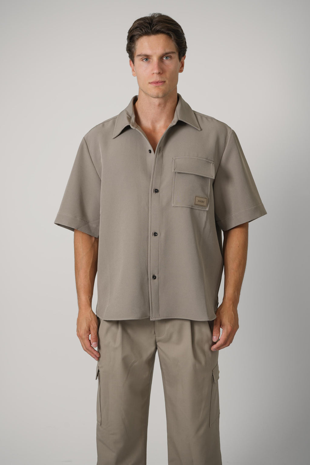 Amiri Patch Cady Ss Pkt Shirt – Dark Sand